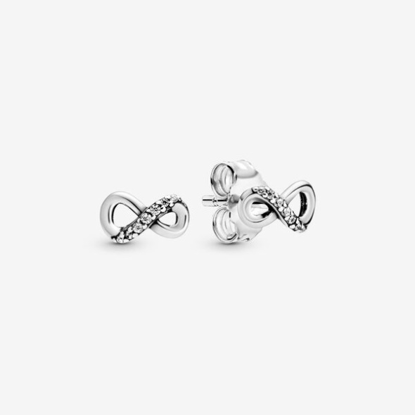 Sparkling Infinity Stud Earrings Pandora Australia Sterling Silver